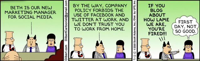 Dilbert & Social Media Marketing Manager strip